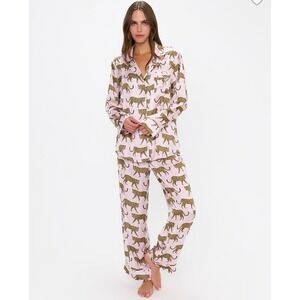 Show Me Your MuMu Pink and Brown Pajama Set